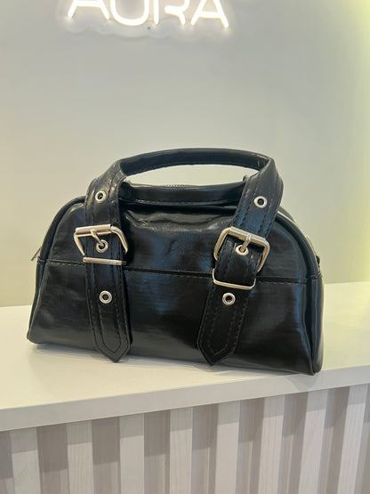 The Buckled Noir Satchel